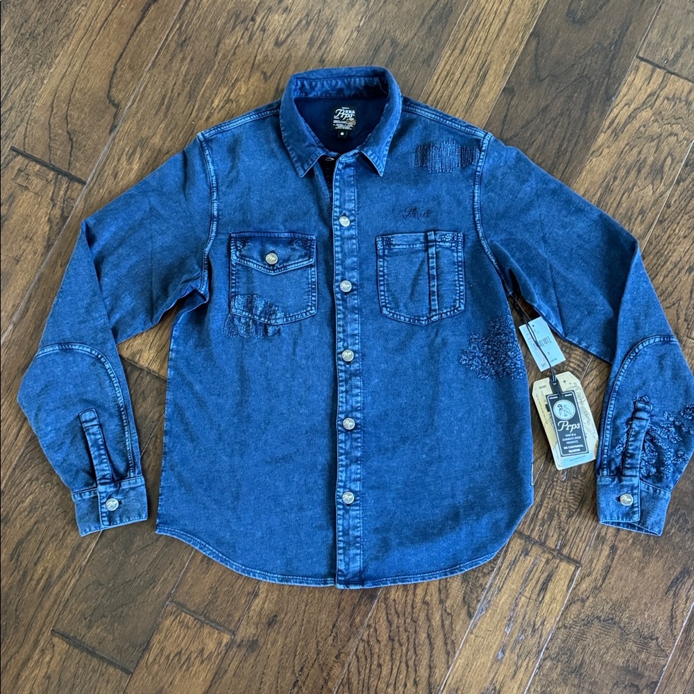 Prps Textured Long Sleeve Button Down Shirt Men's S NWT
